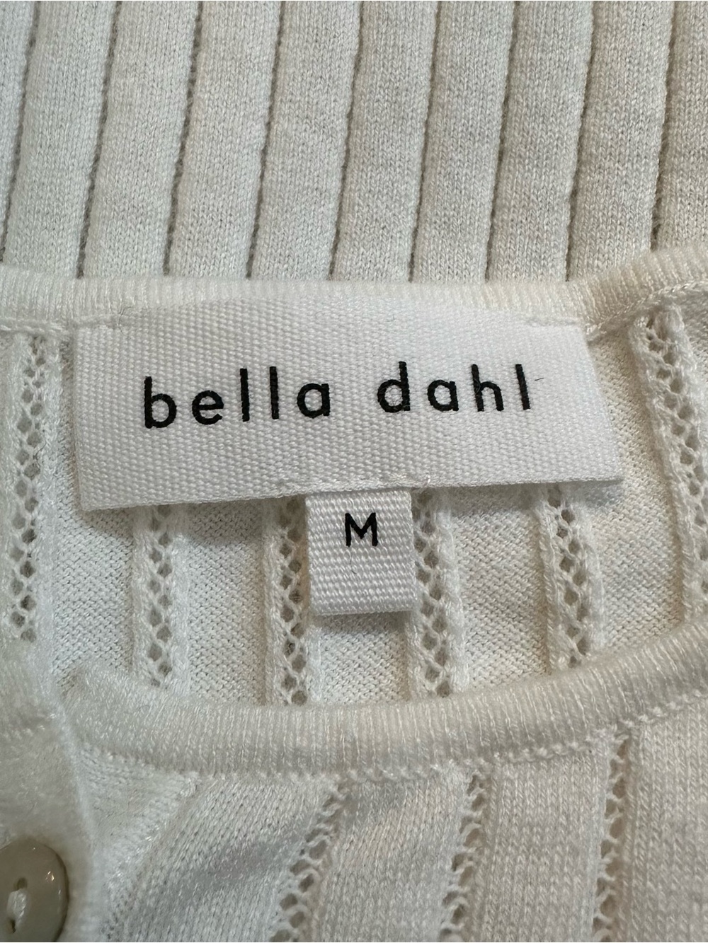 Bella Dahl Bella‎ Cap Sleeve Cashmere Blend Henley Top Size Medium NWT White - Picture 9 of 11